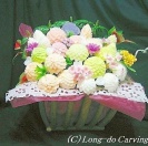 <center>アレンジメント</center><center>稲穂と切り出しダリアを満開に華やかなアレンジが完成しました</center>